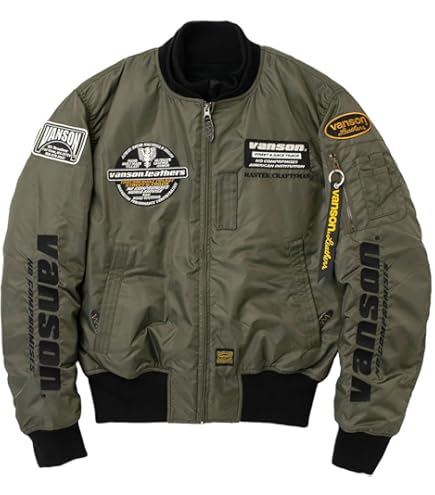 Amazon | バンソン MA-1ジャケット ベージュ Lサイズ TVS2209W